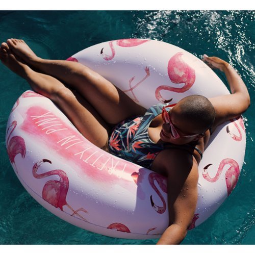Salus Brands, LLC Rae Dunn: Pretty In Pink 48 Ring Float - Flamingo Inflatable Jumbo Pool Tube, CocoNut Float, Anti-Leak/Durable, Age 8+ HOW TO BUY
