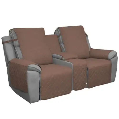 Brown/Beige Recliner Loveseat