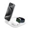 Belkin - 3-in-1 15W, Foldable Magnetic Qi2 Charging Station for iPhone 17, Apple Watch, AirPods, and More, w/Non-Slip Base & PSU - White-Front_Standard