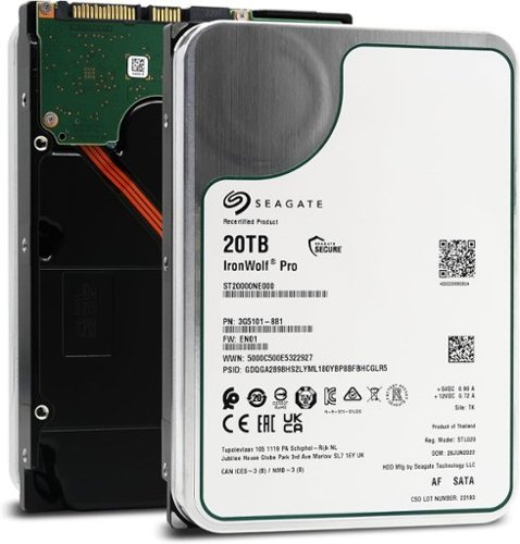 Seagate IronWolf Pro 20TB NAS Hard Drive 7200 RPM 256MB Cache CMR