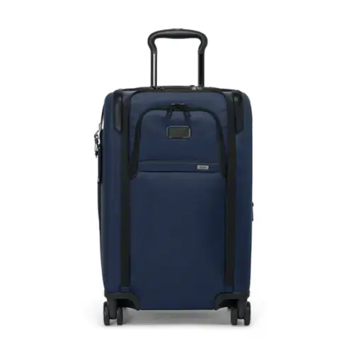 Front. TUMI - Alpha Dual Access 22" Expandable Spinner Carry-On Suitcase - Navy.