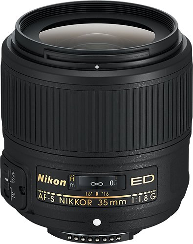  AF-S NIKKOR 35mm f/1.8G ED Prime Lens for Select Nikon DSLR Cameras - Black