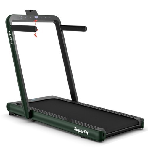 Costway - 4.75HP 2 In 1 Folding Home Treadmill with Remote APP Control - Green-Front_Standard 