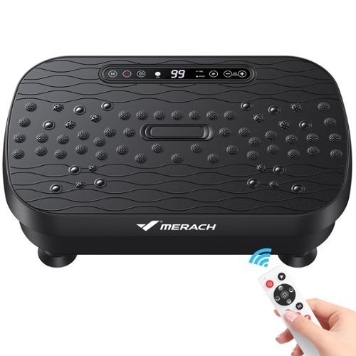 MERACH - Vibration Plate with Dual Massage Modes (shiatsu & magnetic), 99 Speeds, Lymphatic Drainage for Full Body Workout - Black-Front_Standard 