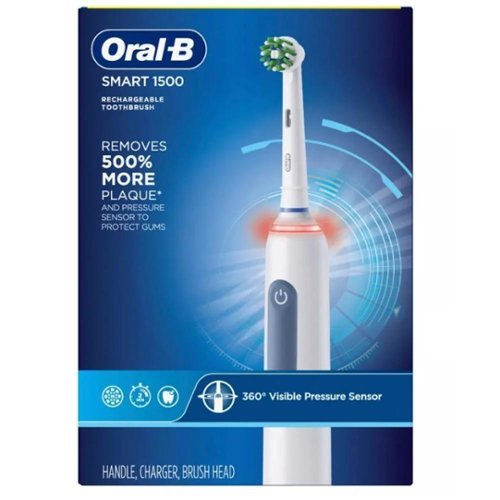 Oral-B - Smart 1500 Electric Power Rechargeable Battery Toothbrush, Blue-Front_Standard 