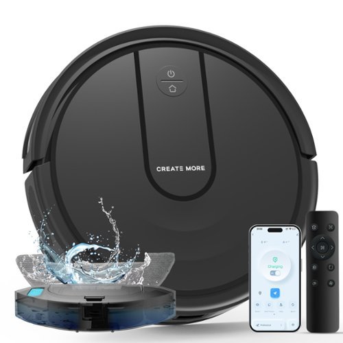 Loheer - 3500Pa Robot Vacuum and Mop 4 in 1 Smart Ultra Slim Quiet with App Alexa Remote Control Auto Recharge - Black-Front_Standard 