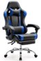 Bestier - Gaming Chair - PU Leather Fixed up Armrest Comfy Lumbar Support Ergonomic Arm Chair With Rocking Mode & Footrest - Blue-Front_Standard