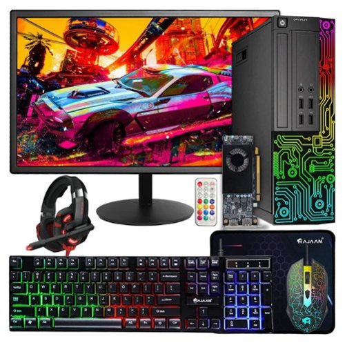 Dell - Refurbished Excellent - RGB Gaming Desktop PC, Core i5 up to 3.6GHz, RX550 4GB Graphics, 16GB RAM, 512GB SSD, 24'' Monitor, WiFi, Win11P - Black-Front_Standard 