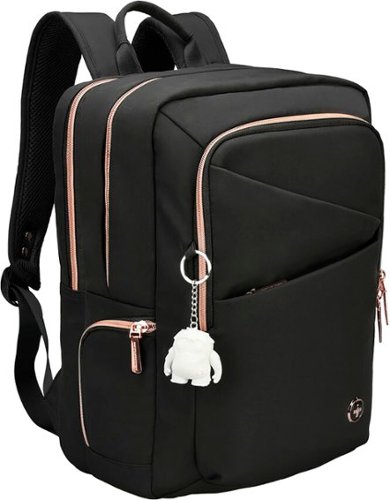 Swissdigital Design - KATY ROSE NG L+ Backpack with USB Charging Port/RFID Protection and fits up to 16" Laptop - Black