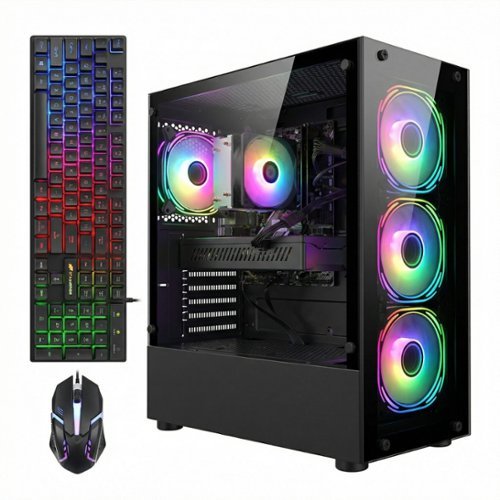 STGAubron - Gaming PC Computer Desktop, AMD Ryzen 5 5500 up to 4.2GHz, GeForce RTX 3050 6G, 32G DDR4, 1T SSD, Win11 Home - Black-Front_Standard 