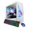 iBUYPOWER - Slate Gaming Desktop PC - AMD Ryzen 5 8400F, NVIDIA GeForce RTX 5060 8GB, 16GB DDR5 RGB RAM, 1TB NVMe SSD_SWA5N5601 - White-Front_Standard
