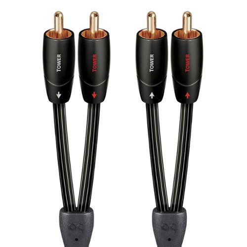 AudioQuest - Tower RCA > RCA 26' Analog  Audio Interconnect Cable with RCA to RCA Connectors - Black with White Stripes