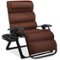 Best Choice Products - Oversized Zero Gravity Chair, Folding Recliner w/ Removable Cushion, Side Tray - Woodland Brown-Front_Standard