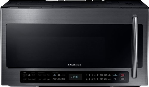  Samsung - 2.1 Cu. Ft. Over-the-Range Microwave with Multi-Sensor Cooking - Black stainless steel