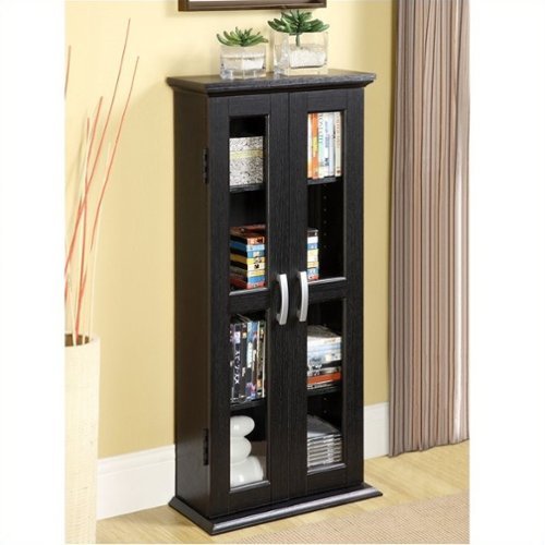  Walker Edison - Wood Media Storage Cabinet - Black