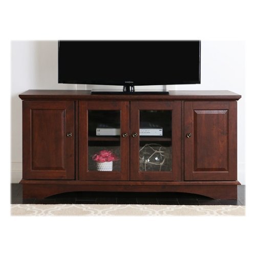 Walker Edison - 52" DVD Media Storage TV Stand for Most Flat-Panel TV's up to 58" - Brown