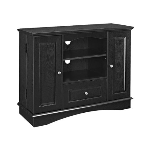 Walker Edison - Rustic Traditional TV Stand Cabinet for Most TVs Up to 50" - Black