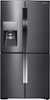 Samsung - 22.5 cu. ft. 4-Door Flex French Door Counter Depth Refrigerator with Convertible Zone - Black Stainless Steel-Front_Standard 