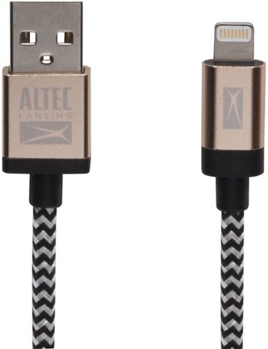  Altec Lansing - 5' USB-to-Lightning Charge-and-Sync Cable - Rose Gold