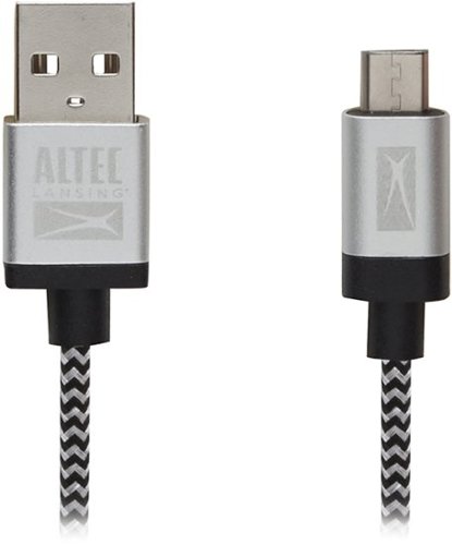  Altec Lansing - 5' Micro USB-to-USB Charge-and-Sync Cable - Silver