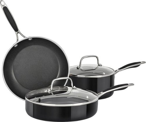  KitchenAid - 5-Piece Aluminum Nonstick Cookware Set - Onyx Black