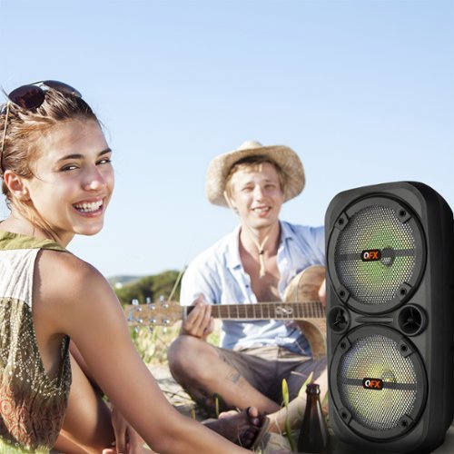 QFX Bluetooth Rechargeable Speaker with LED Party Lights - Black SHOP ONLINE