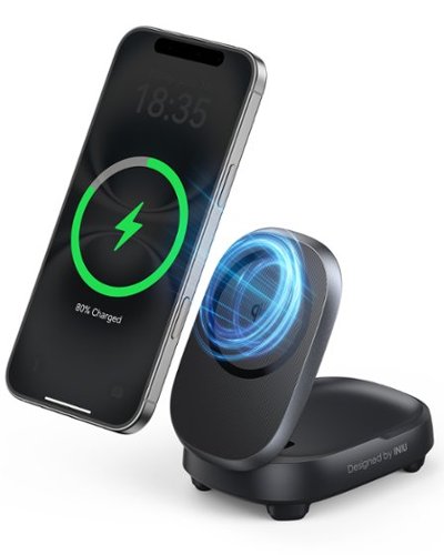 INIU MagPro Pad & Stand Wireless Charger, Qi2 15W Foldable Magnetic Charger for iPhone 17 16 15 14 13 12 - Black SHOP ONLINE