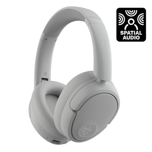 JLab - JBuds Lux ANC Wireless Bluetooth Over-Ear Headphones with Active Noise Cancelling, Spatial Audio & 70+ Hour Battery - Cloud White-Front_Standard 