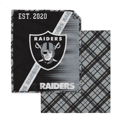 Pegasus - Las Vegas Raiders 60" x 80" Digital Dash Two-Sided Checkered Ultra Cozy Sherpa Blanket - Multicolor-Front_Standard 