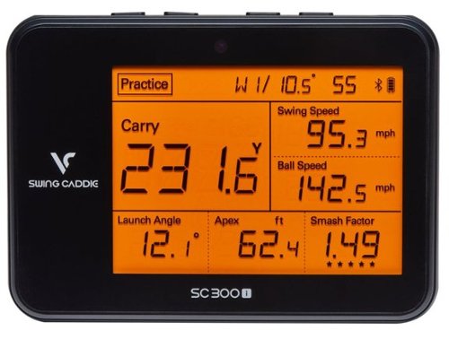 Voice Caddie - SC300i Swing Caddie Portable Golf Launch Monitor with Real Time Shot Data Tracking, Golf Swing Trainer - Black-Front_Standard 