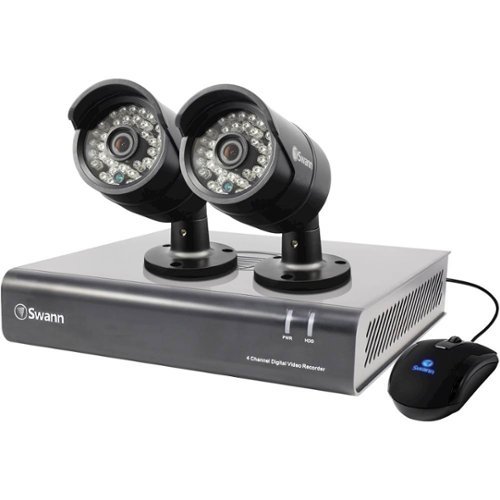 Swann - 4-Channel, 2-Camera Outdoor Wired 500GB DVR Surveillance System - Black-Front_Standard 