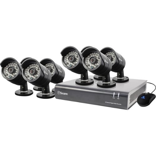  Swann - PRO-series 8-Channel, 8-Camera Indoor/Outdoor High-Definition DVR Surveillance System - Black