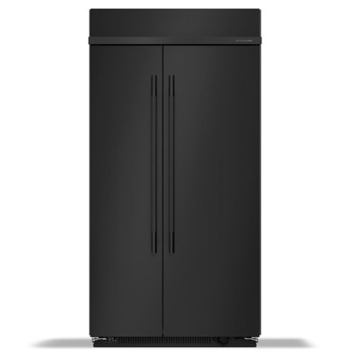 KitchenAid - 25.5 Cu. Ft. Built-In Side-by-Side Refrigerator with Platinum Interior - Black Ore
