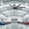 Breezary - 100-Inch Industrial Ceiling Fan ,8 Aluminum Blades , 5"/10" Downrod,Remote Control - 100-inch black ceiling fan-Front_Standard