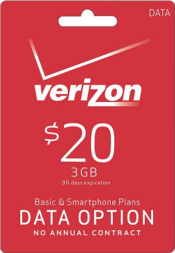  Verizon Wireless - $20 Data Add-On Card - Red