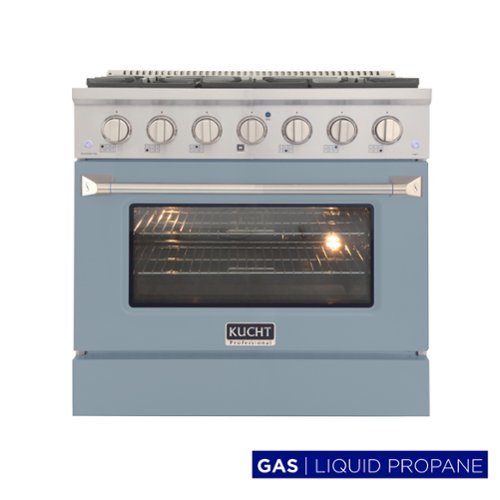 Kucht - 36 in. 5.2 cu. ft. Propane Gas Range with Sealed Burners and Convection Oven in Light Blue - Light Blue-Front_Standard 