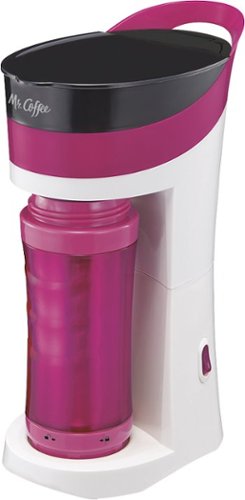  Mr. Coffee - Brew Pour and Go Single-Serve Coffeemaker - Pink