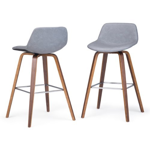 Simpli Home - Randolph Bentwood Counter Height Stool (Set of 2) - Stone Grey-Front_Standard 