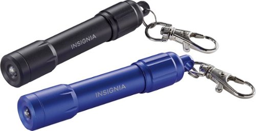  Insignia™ - Mini Aluminum LED Flashlights (2-Pack) - Black/Blue