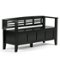 Simpli Home - Adams Entryway Storage Bench With Backrest - Black-Front_Standard