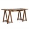 Simpli Home - Sawhorse Rectangular Solid Pine Table - Medium Saddle Brown-Front_Standard