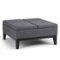 Simpli Home - Dover Square Polyurethane Faux Leather Bench Ottoman With Inner Storage - Slate Gray-Front_Standard