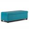 Simpli Home - Kingsley Rectangular Bonded Leather Bench Ottoman With Inner Storage - Mediterranean Blue-Front_Standard