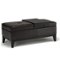 Simpli Home - Oregon Rectangular Polyurethane Faux Leather Bench Ottoman With Inner Storage - Tanner's Brown-Front_Standard
