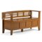 Simpli Home - Adams Entryway Storage Bench With Backrest - Light Avalon Brown-Front_Standard