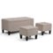 Simpli Home - Dover Rectangular Polyester Fabric Storage Ottoman Bench (Set of 3) - Natural-Front_Standard