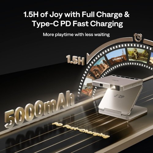 Aurzen ZIP Tri-Fold  Portable DLP Projector, Pocket Size, Auto Focus,  Screen Mirroring, 5,000mAh Battery, Mini Projector, Gold - Gold HOW TO BUY