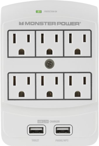  Monster - Core Power 650 6-Outlet Surge Protector - White