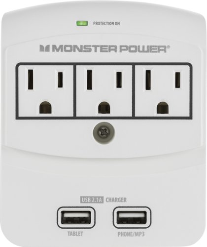  Monster - Core Power 350 3-Outlet Surge Protector - White