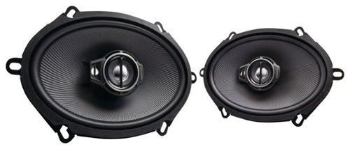 Kenwood - 3-Way Car Speakers with Polypropylene Cones (Pair) - Black-Front_Standard 